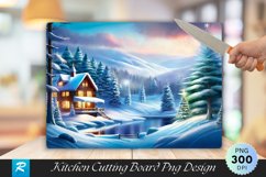 Winter Forest Wonderland Christmas Cutting Board Sublimation Product Image 1
