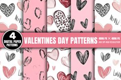 VALENTINES DAY DIGITAL PAPER Bundle PNG Product Image 4