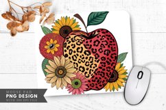 Trendy Leopard Spot Apple Colorful Sunflowers Mouse Pad PNG Product Image 1