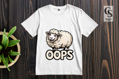 Oops Sheep Clipart Sublimation PNG Product Image 3