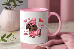 Valentine Dachshund Dog PNG, Sausage Dog Sublimation PNG Product Image 3