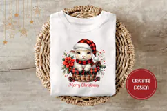 Cartoon Christmas Sheep Illustration, Christmas Basket PNG Product Image 3