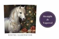 Christmas Tumbler Wrap Design, Christmas Horse Sublimation Product Image 3