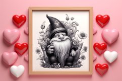 Black Gnome Valentines Day Clipart, Valentines Clipart Product Image 3