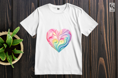 Rainbow Watercolor Heart Clipart Sublimation SVG PNG Product Image 2
