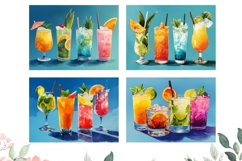 Cocktails Cutting Board, Summer Cutting Board, Cocktail PNG Product Image 3