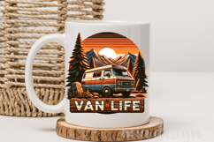 Van Life PNG, Retro Camper Van Mountain Sublimation Design Product Image 3