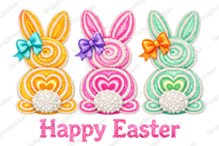 Easter Bunny Rhinestone PNG, Bunny Coquette Bow PNG, Bunny Product Image 1