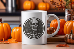 Retro Halloween Skull SVG | Vintage Skeleton PNG Clipart Product Image 3