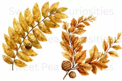 Fall, Autumn, Leaves, Ephemera, PNG, watercolor, Clipart Product Image 3