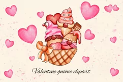 Valentine day Gnome Watercolor Gnome clipart PNG Sublimation Product Image 3