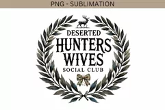 Deserted Hunter's Wifes Sublimation PNG Deer Antlers Camo Product Image 4