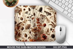 Flower Mouse Pad Sublimation, Autumn Mouse Pad PNG Design Product Image 1