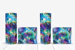 Holographic Tumbler Sublimation Designs, Summer Tumbler Wrap Product Image 3