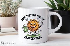 Positive Energy Mascot Cartoon Illustration Sublimation Png Product Image 3