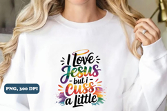 I love jesus but I cuss a little PNG Design, Christian png Product Image 3