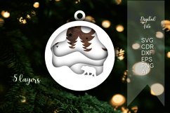 3d bear layered christmas ornaments tags files laser cut Product Image 4
