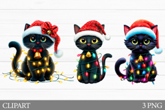 Christmas Cat Clipart. Christmas Cat Sublimation Product Image 1