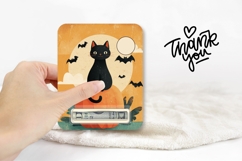 Cartoon Halloween Cat Money Card, Printable Halloween PNG Product Image 3