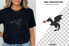 Dragon Embroidery PNG | Gothic Fantasy Dragon Design | Fire Product Image 3