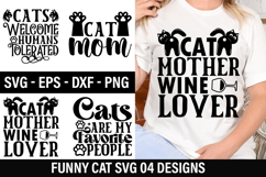 Funny Cat SVG Design - Cats Welcome Humans Tolerated Product Image 1