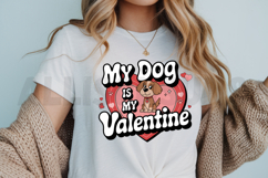 My Dog Is My Valentine Cute Retro Dog Valentine Design Product Image 3