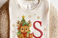 Christmas Alphabet Ornament PNG Boy Reindeer Initial Letter Product Image 2
