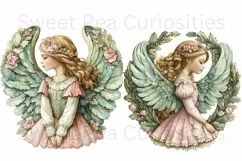 Christmas, Angels, Ephemera, PNG, watercolor, Clipart Product Image 3