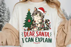 Cat Christmas PNG, Dear Santa I Can Explain PNG, Funny Tabby Product Image 2