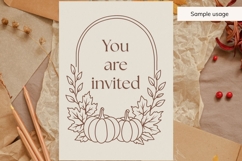 Hand Drawn Rounded Pumpkin Fall Frame SVG Product Image 3