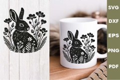 Easter Bunny engraved SVG, Rabbit Laser file, Cutting board Product Image 3