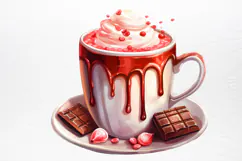 Christmas Hot Cocoa Watercolor Clipart PNG Product Image 3