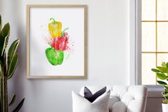 Watercolor Bell Peppers Art Print Product Image 3