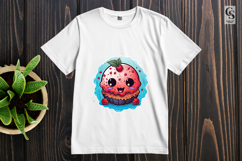 Cute Raspberry and Cupcake Clipart Sublimation PNG Product Image 3