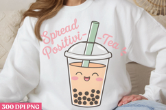 Spread Positivi Tea PNG, Boba Sublimation PNG Product Image 3