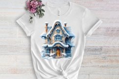 Blue Christmas Watercolor Clipart Sublimation Product Image 3