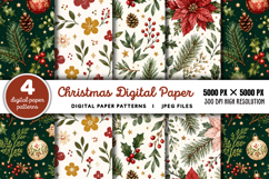 Christmas Digital Paper Backgrounds JPG Product Image 1