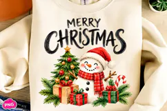 Watercolor Merry Christmas Snowman PNG, Funny Christmas PNG Product Image 3