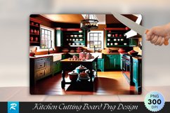 Farmhouse Kitchen with Vintage Cookie Jars Cutting Board PNG Product Image 1