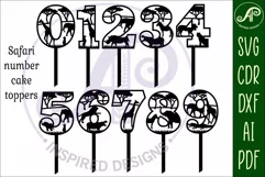 Safari animal number cake toppers SVG cut files Product Image 3