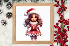 Christmas Cute Girl Sublimation Clipart, Christmas Cute Product Image 3
