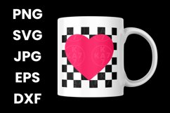 Retro Checkered Heart, Trendy Retro Heart SVG Product Image 3