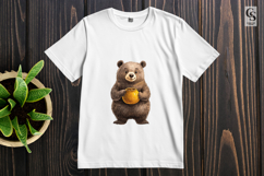 Cute Bear With Honey Clipart Sublimation PNG Product Image 2