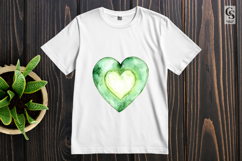Watercolor Shamrock Heart Clipart Sublimation PNG Product Image 3