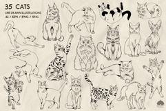 Cats line art collection Svg Png Eps Product Image 3