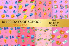 Pink 100 Days of School Digital Paper Patterns Design Product Image 3