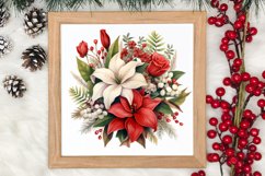 Christmas Flowers Watercolor Clipart, Christmas PNG Product Image 3