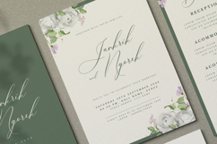 elegant wedding invitation card with roses watercolor Product Image 3