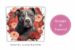 Pitt Bull Tumbler Wrap Design, Dog Sublimation Tumbler PNG Product Image 3