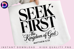 Seek First the Kingdom of God Matthew 6:33 Christian Bible Product Image 1